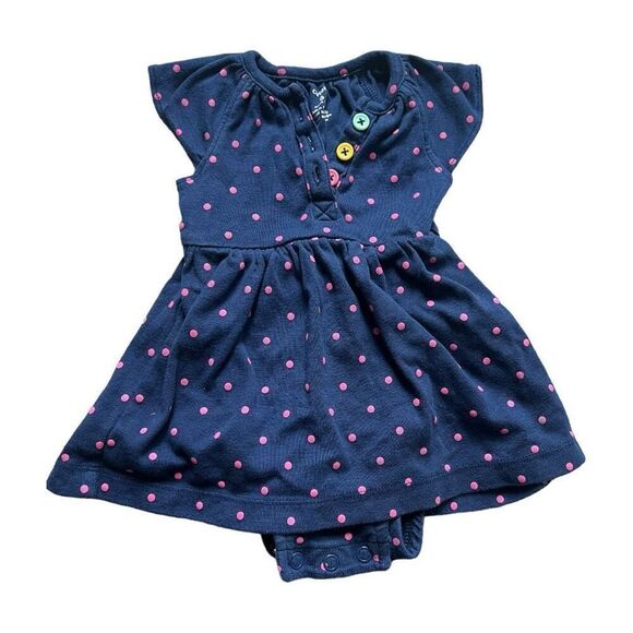 Baby Girls Carters Polka Dot Print Colorful Button Sundress Romper Dress - 6 mo - Picture 1 of 1